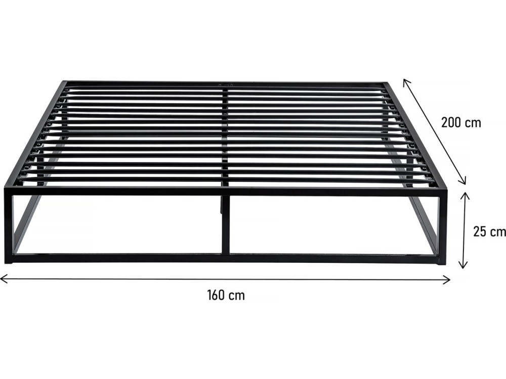 Tweepersoonsbed bedframe bed metaal 160 x 200 cm - Zwart