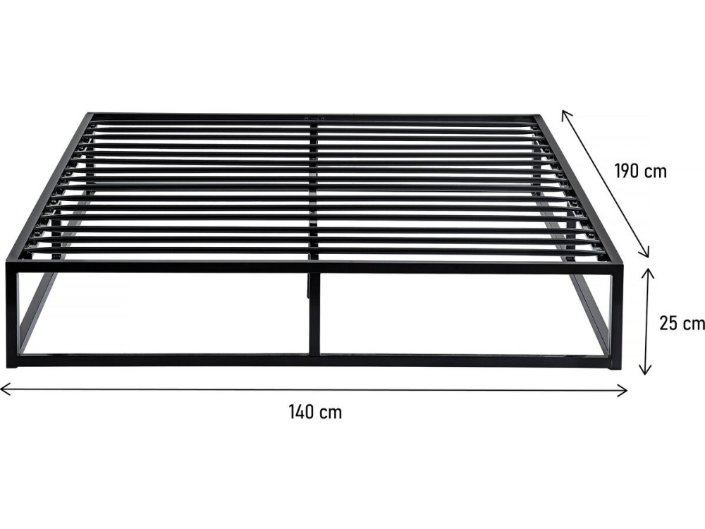 Tweepersoonsbed bedframe bed metaal 140 x 190 cm - Zwart