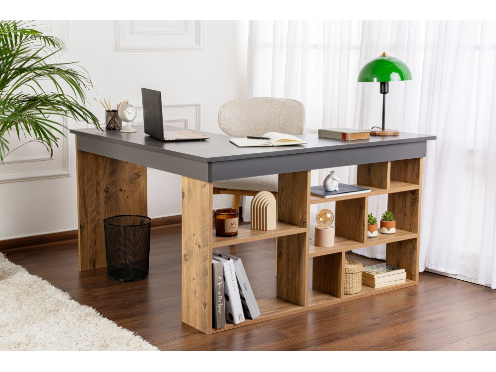 Houten bureau "Vesper" - 130 x 120 x 72 cm - AntracietAtlantisch grenen