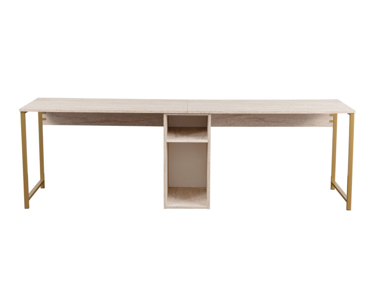 Bureau met twee stoelen - 240 x 60 x 74 cm - TravertinOr