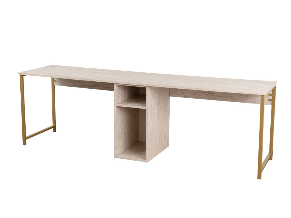 Bureau met twee stoelen - 240 x 60 x 74 cm - TravertinOr