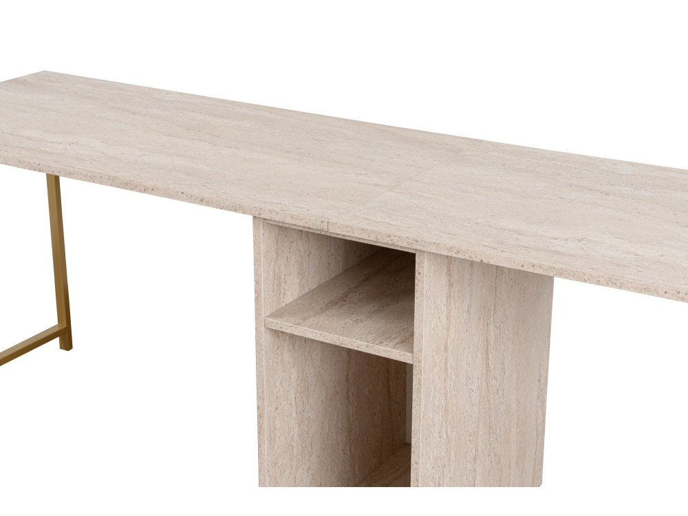 Bureau met twee stoelen - 240 x 60 x 74 cm - TravertinOr