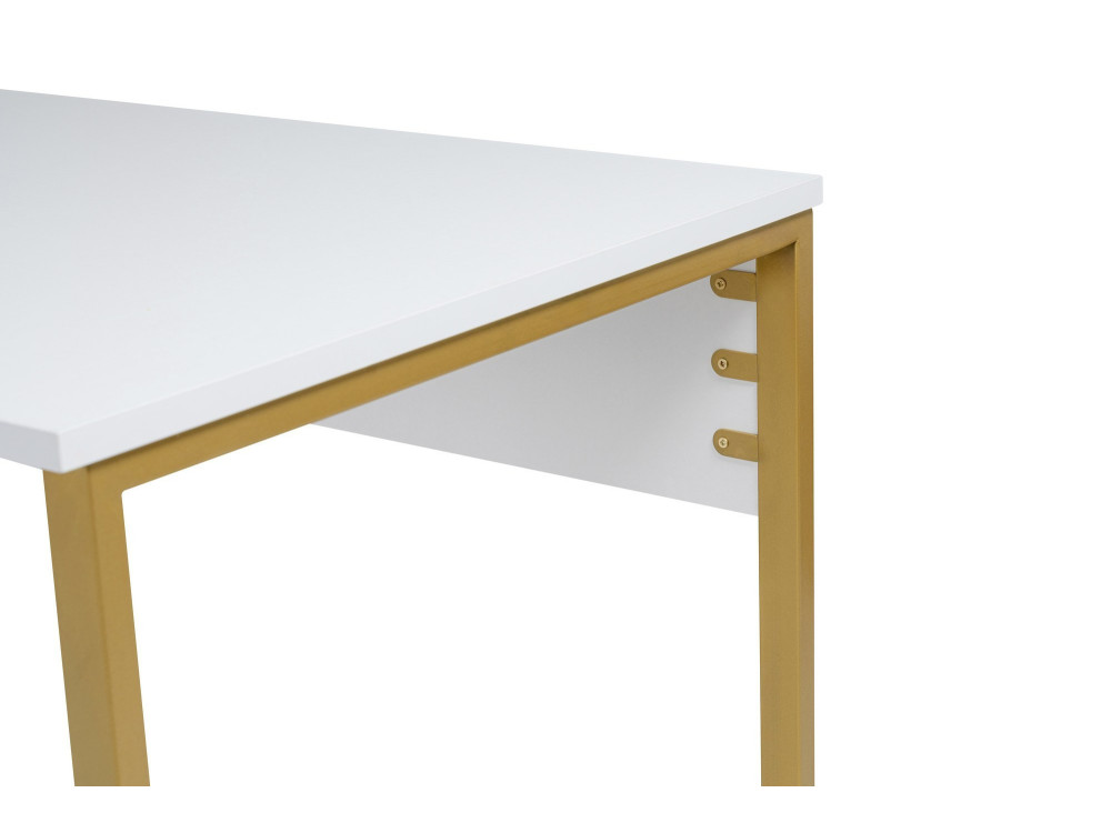 Bureau met twee stoelen - 240 x 60 x 74 cm - Witgoud