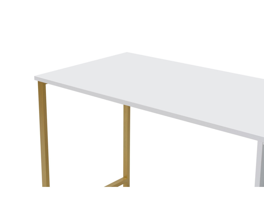 Bureau met twee stoelen - 240 x 60 x 74 cm - Witgoud
