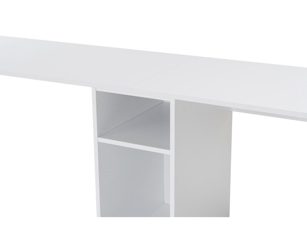 Bureau met twee stoelen - 240 x 60 x 74 cm - Witgoud