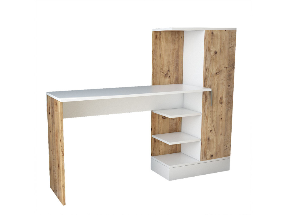 Houten bureau CT2 - 152 x 40 x 120 cm - Atlantic Pine Wit