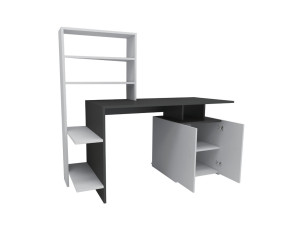Houten bureau "Melis" - 146 x 60 x 128 cm - Antraciet Wit