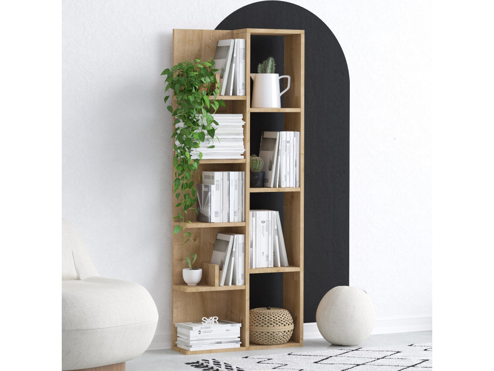 Houten boekenkast "Lily" - 60 x 18 x 150 cm - Eik