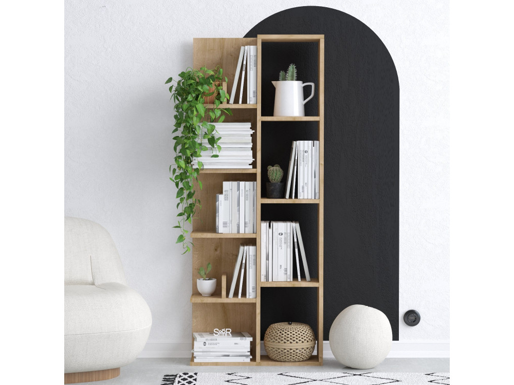 Houten boekenkast "Lily" - 60 x 18 x 150 cm - Eik