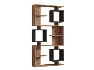 Houten boekenkast "Icardi" - 90 x 24 x 171 cm - Atlantic PineAnthraciet