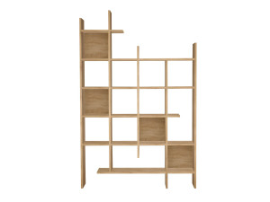 Houten boekenkast "Manco" - 122 x 25 x 188 cm - Eikenhout