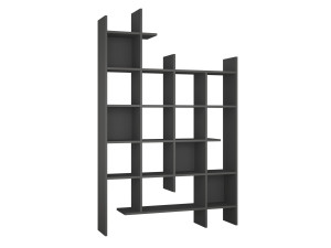Houten boekenkast "Manco" - 122 x 25 x 188 cm - Antraciet