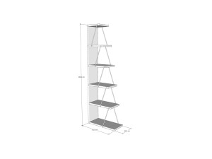Nove" houten boekenkast - 50 x 22 x 150 cm - Bruin