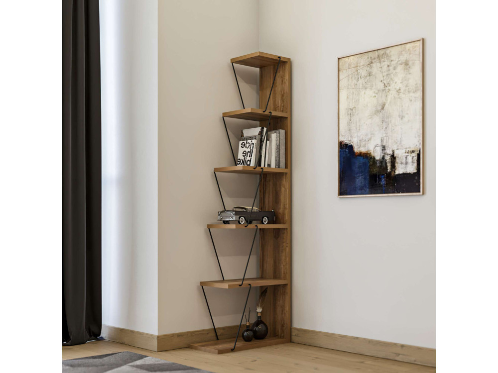 Nove" houten boekenkast - 50 x 22 x 150 cm - Bruin