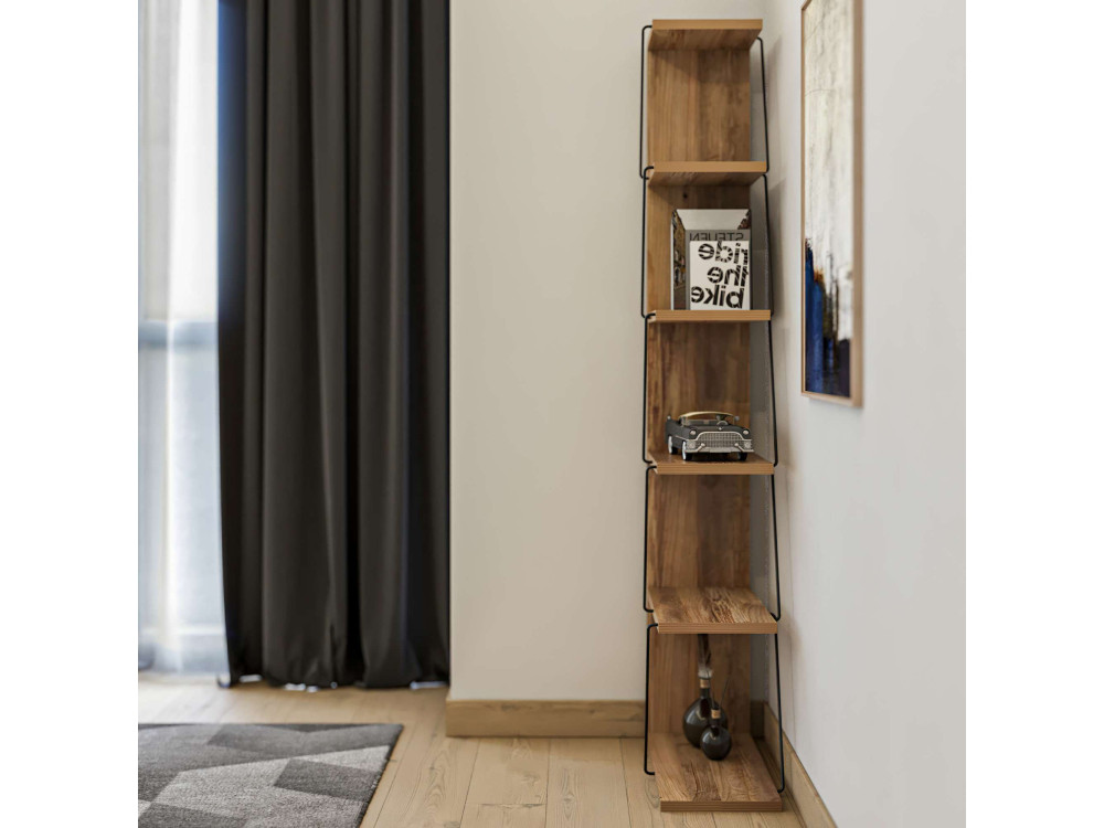 Nove" houten boekenkast - 50 x 22 x 150 cm - Bruin