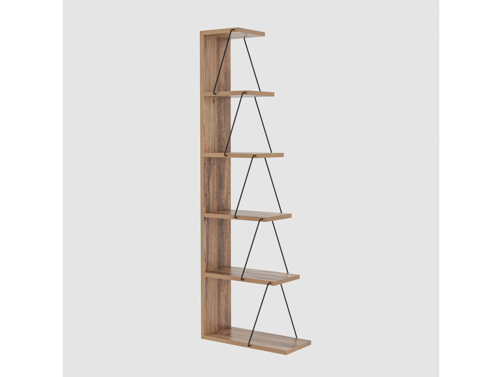 Nove" houten boekenkast - 50 x 22 x 150 cm - Bruin