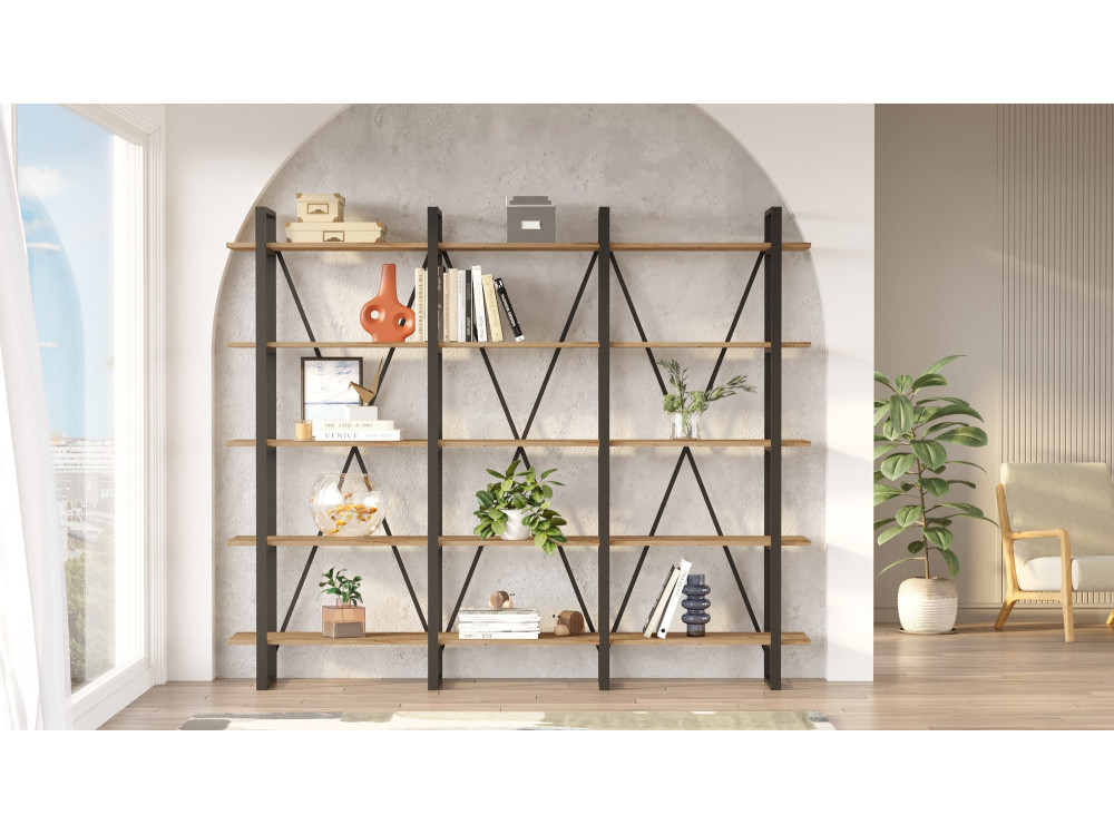 Houten boekenkast ML4 - 219 x 34 x 180 cm - Atlantisch grenen