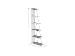 Houten boekenkast "Melinos" - 50 x 22 x 150 cm - Antracietgrijs