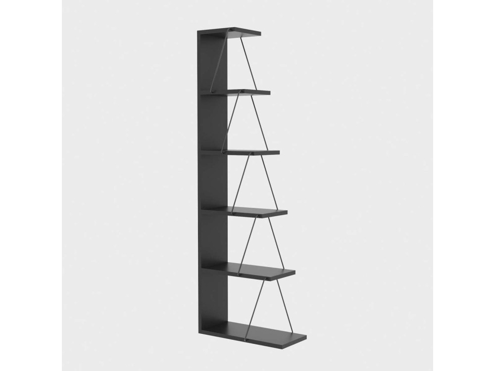 Houten boekenkast "Melinos" - 50 x 22 x 150 cm - Antracietgrijs