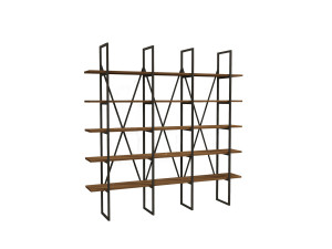 Houten boekenkast "Beylerbeyi" - 160 x 26 x 160 cm - NotelaarZwart