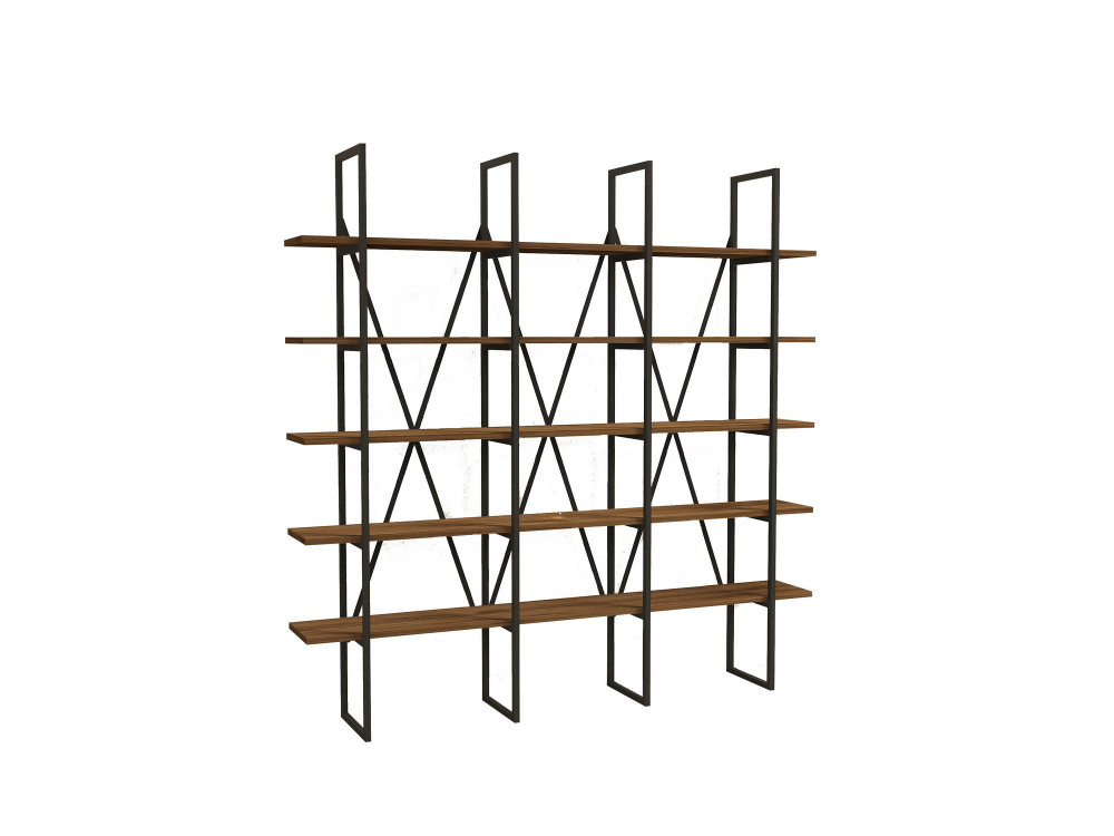 Houten boekenkast "Beylerbeyi" - 160 x 26 x 160 cm - NotelaarZwart