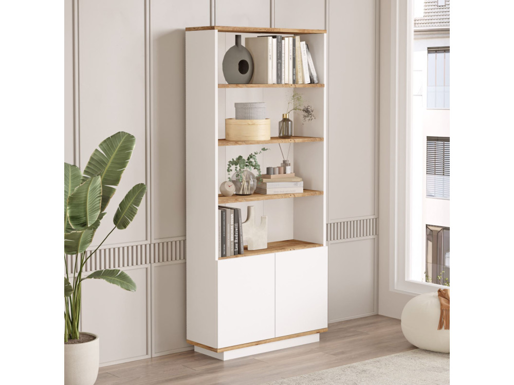 Houten boekenkast FR16 - 75 x 26 x 168 cm - Atlantic pineWit