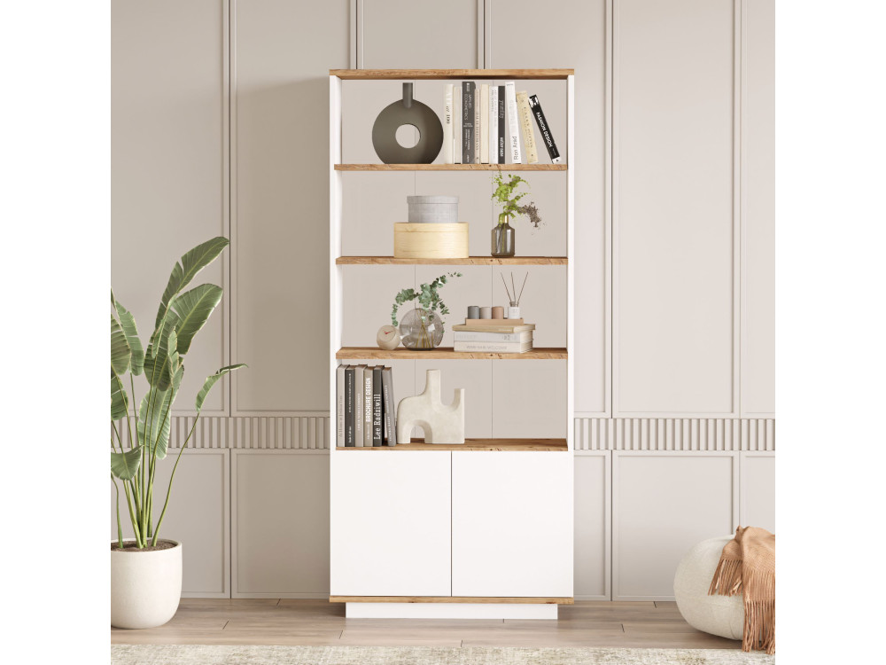 Houten boekenkast FR16 - 75 x 26 x 168 cm - Atlantic pineWit