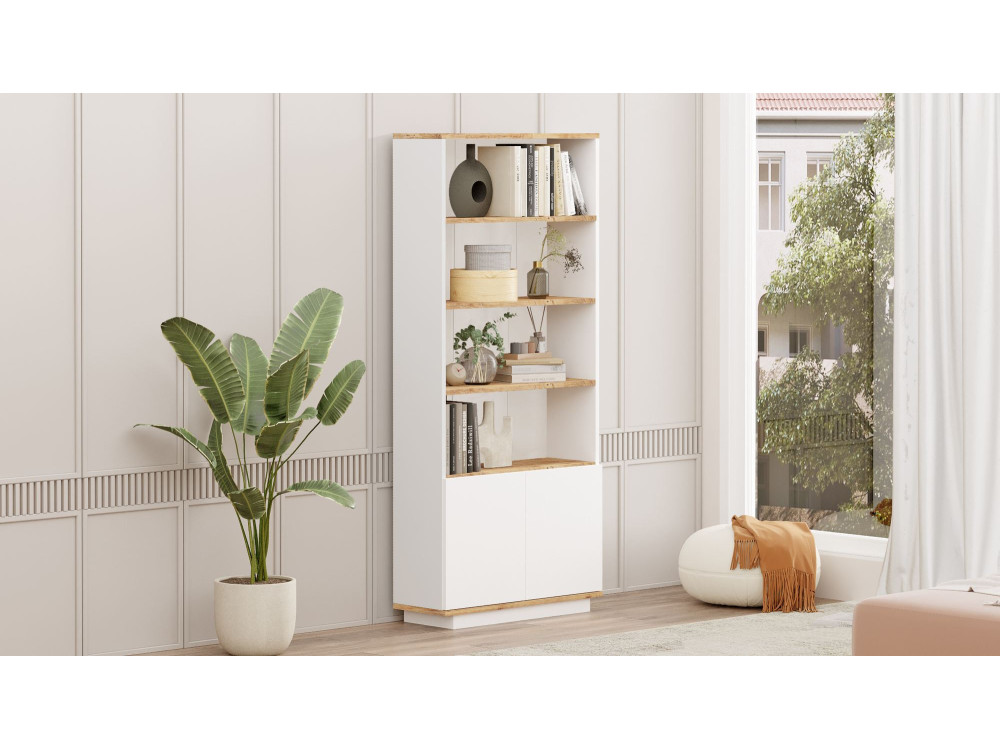 Houten boekenkast FR16 - 75 x 26 x 168 cm - Atlantic pineWit