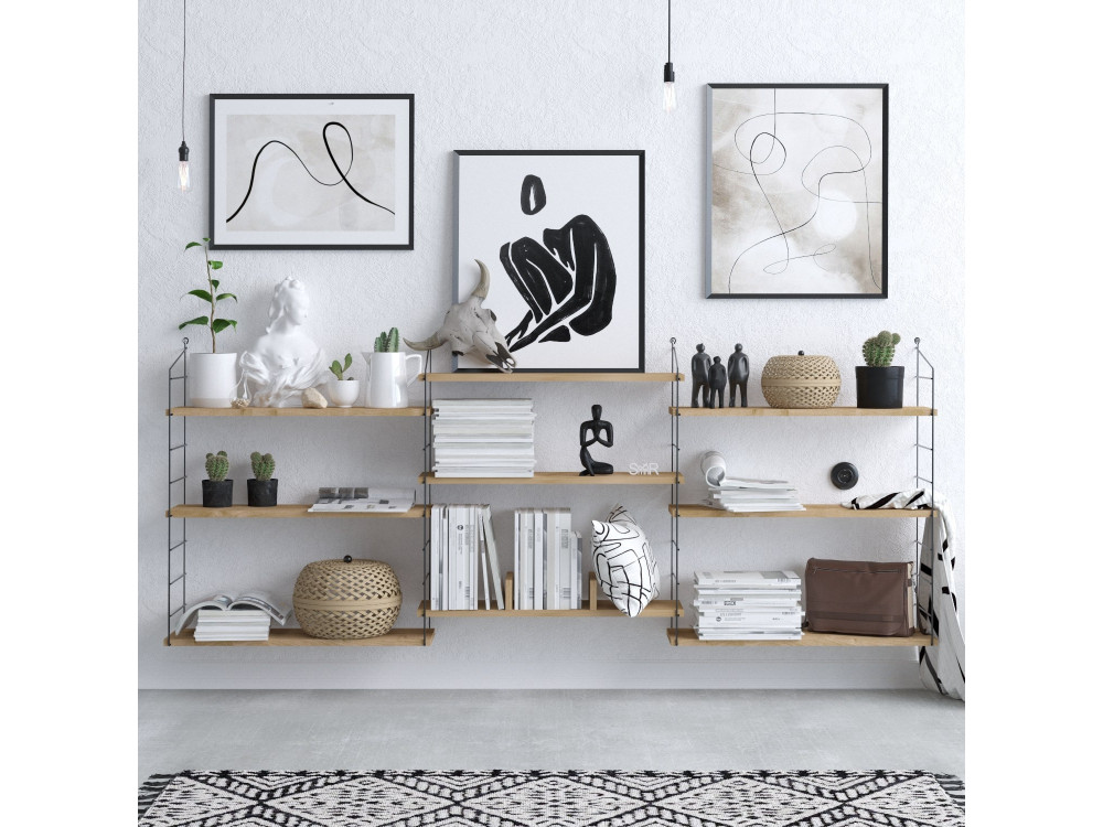 Houten boekenkast "Laba" - 216 x 20 x 85 cm - Eik