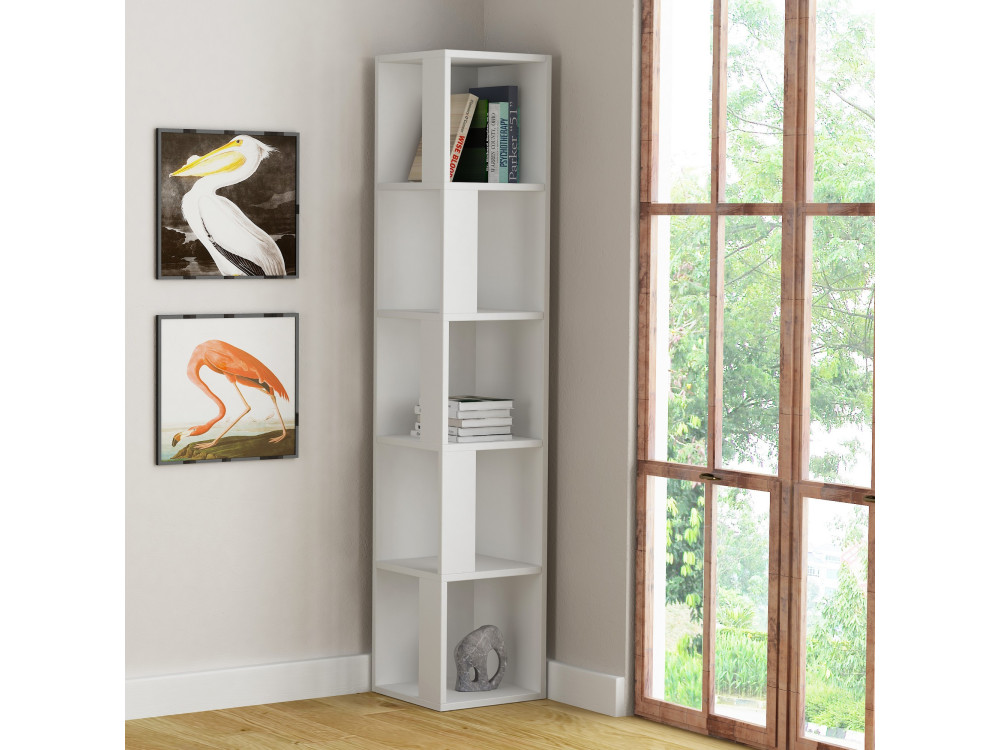 Piano" houten boekenkast - 34 x 34 x 161 cm - Wit