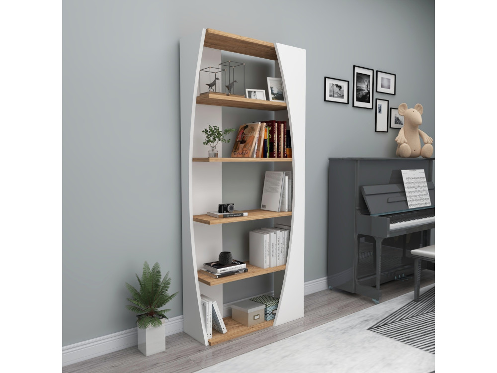 Houten boekenkast "Selge" - 63 x 23 x 150 cm - Atlantic PineWit