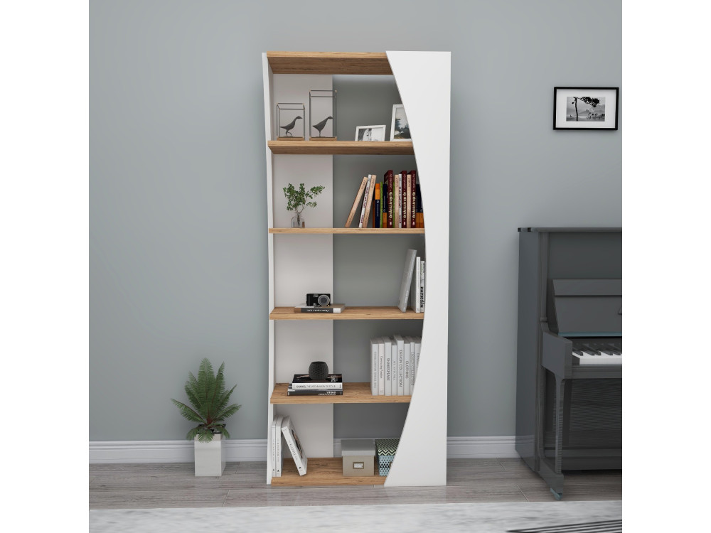 Houten boekenkast "Selge" - 63 x 23 x 150 cm - Atlantic PineWit