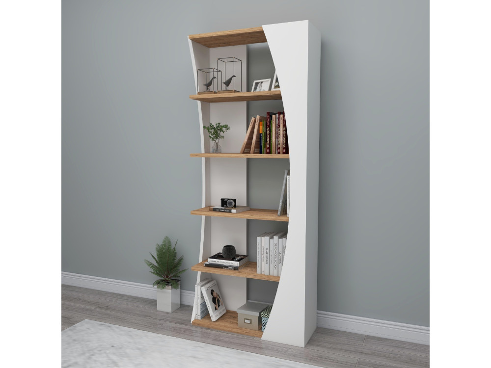 Houten boekenkast "Selge" - 63 x 23 x 150 cm - Atlantic PineWit