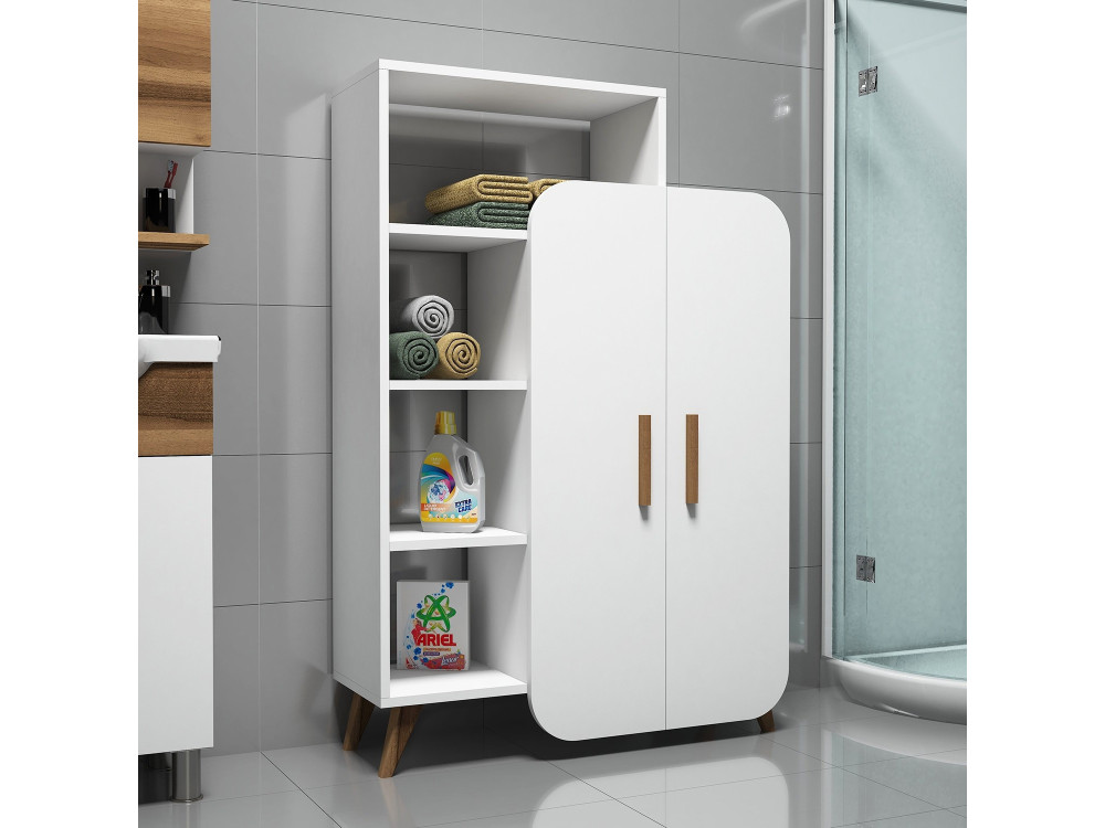 Houten stelling "Form" - 90 x 32 x 132 cm - Wit
