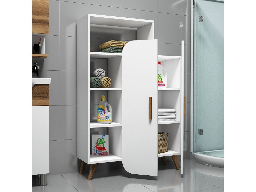 Houten stelling "Form" - 90 x 32 x 132 cm - Wit