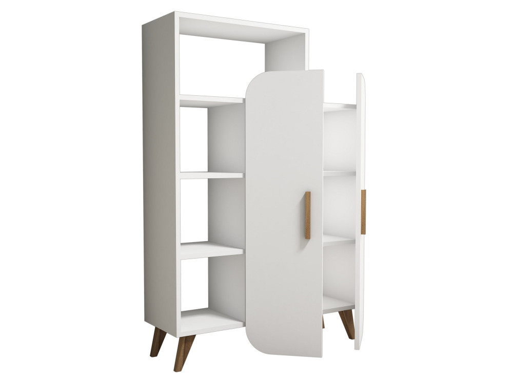 Houten stelling "Form" - 90 x 32 x 132 cm - Wit