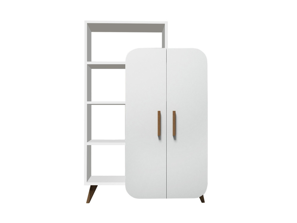 Houten stelling "Form" - 90 x 32 x 132 cm - Wit