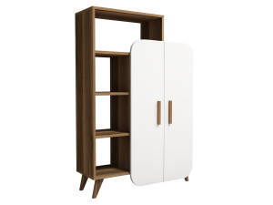 Houten boekenkast "Form" 90 x 32 x 132 cm - Notelaar