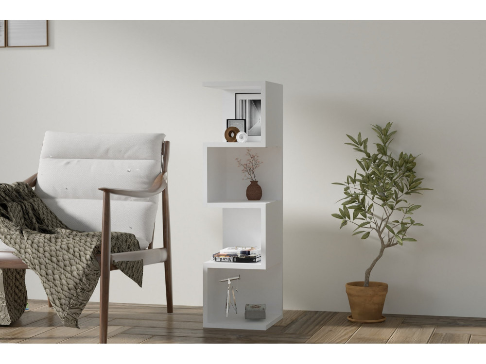 Houten boekenkast "Alin" - 27 x 25 x 95 cm - Wit