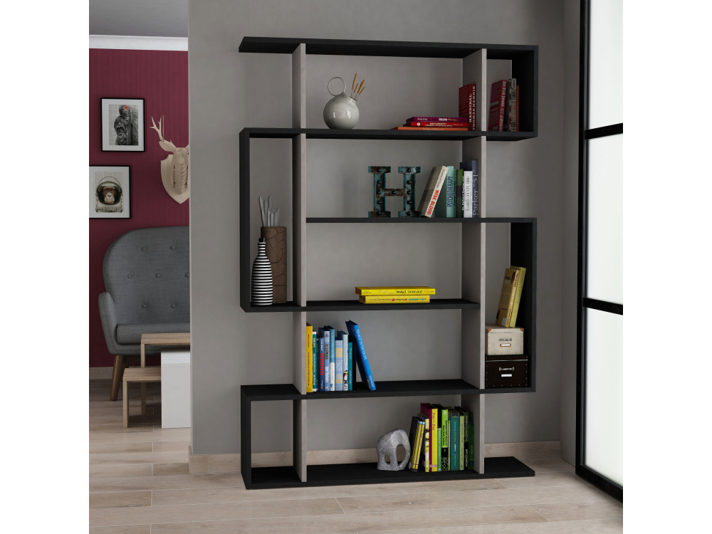 Houten boekenkast "Mito" - 110 x 25 x 161 cm - Antracietgrijs