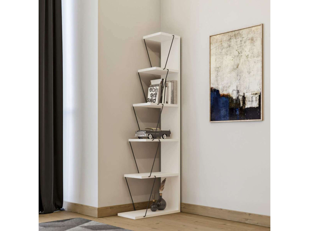 Houten boekenkast "Ayder" - 50 x 22 x 150 cm - Wit