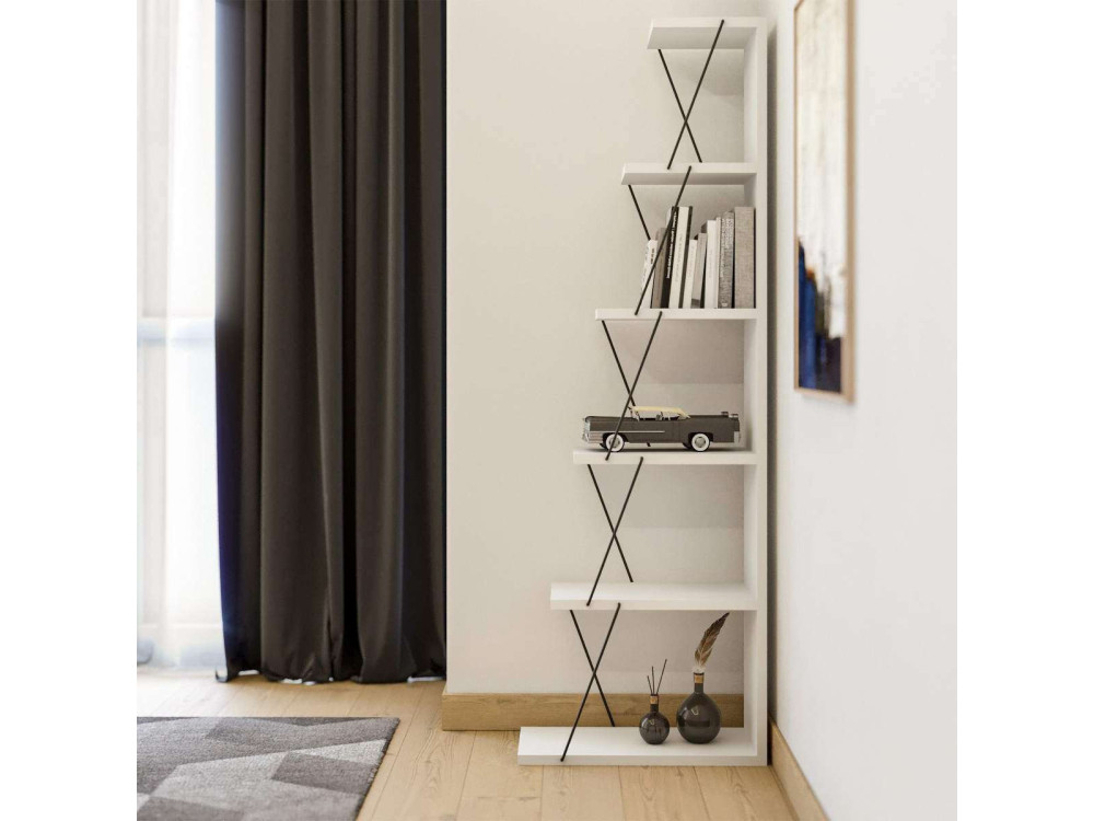Houten boekenkast "Ayder" - 50 x 22 x 150 cm - Wit