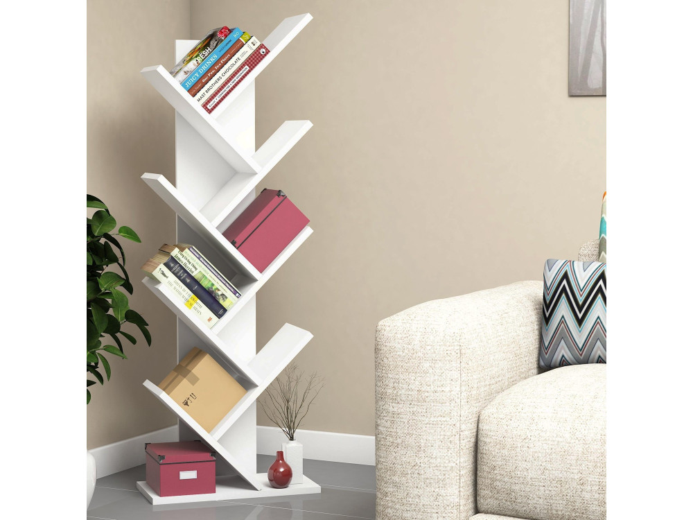 Houten boekenkast "Hitit" - 46 x 22 x 128 cm - Wit