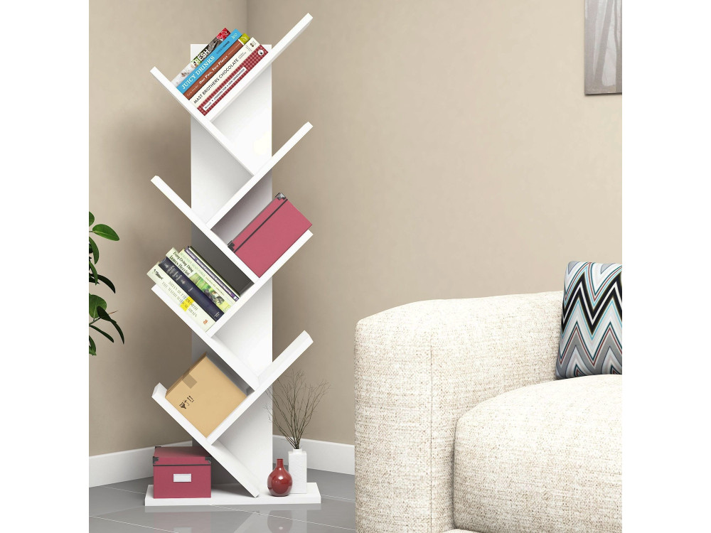 Houten boekenkast "Hitit" - 46 x 22 x 128 cm - Wit