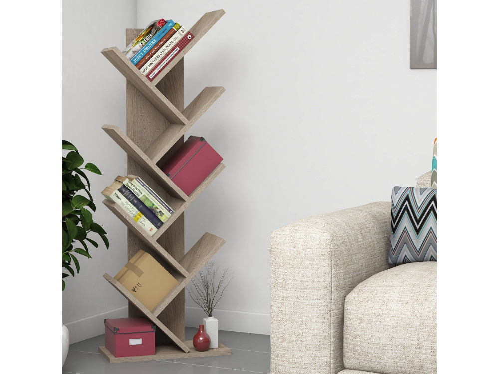 Houten boekenkast "Hitit" - 46 x 22 x 128 cm - Bruin