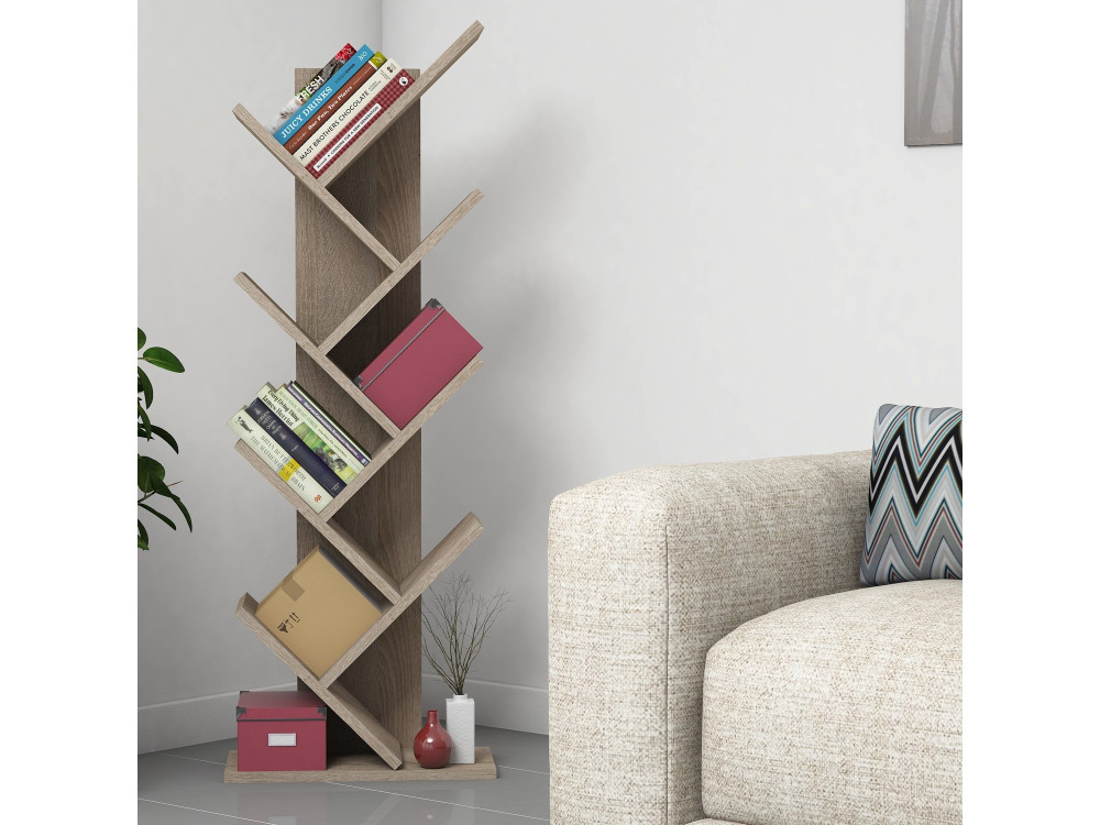 Houten boekenkast "Hitit" - 46 x 22 x 128 cm - Bruin