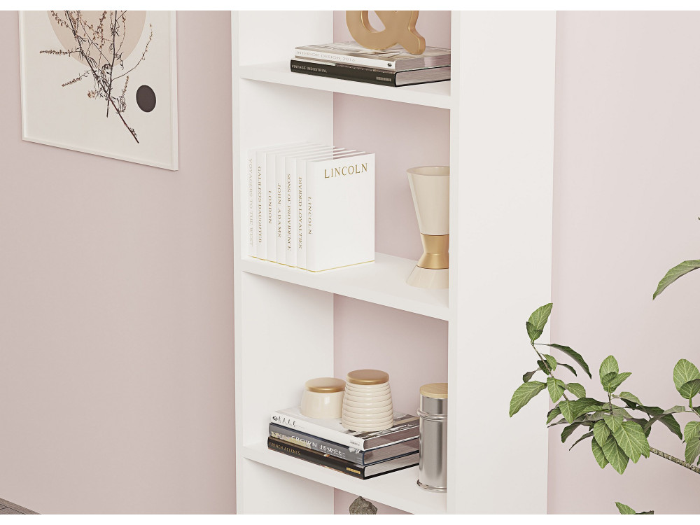 New" houten boekenkast - 50 x 19 x 160 cm - Wit