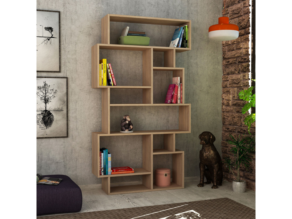 Houten boekenkast "Karmato" - 96 x 25 x 168 cm - Sonoma eik