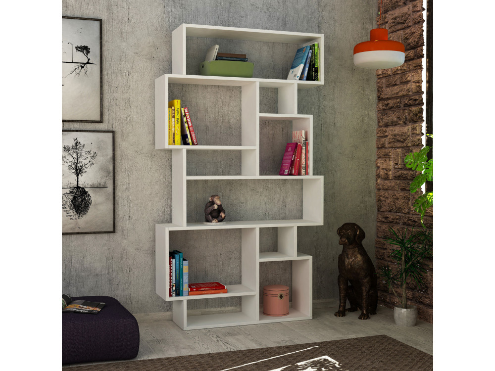 Houten boekenkast "Karmato" - 96 x 25 x 168 cm - Wit