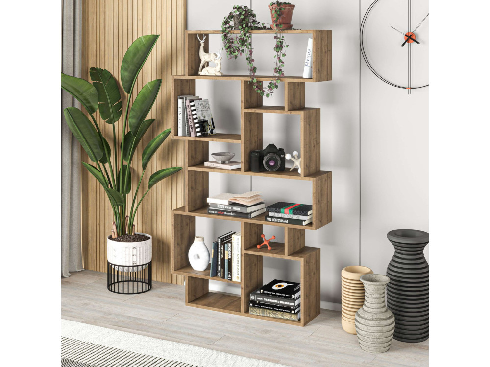 Houten boekenkast "Karmato" - 96 x 25 x 168 cm - Bruin